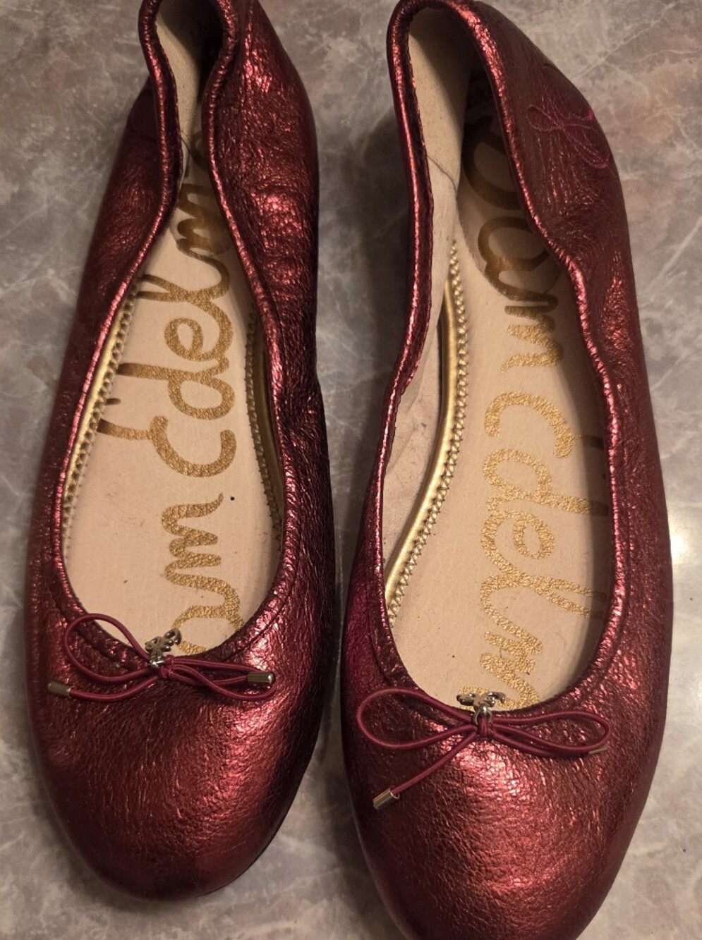 Sam Edelman Metallic Red Ballet Flats